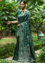 Dark Green Jamdani Saree