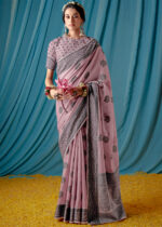 Dusty Pink Lucknowi Chikankari Saree