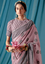 Dusty Pink Lucknowi Chikankari Saree