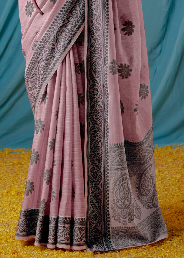 Dusty Pink Lucknowi Chikankari Saree