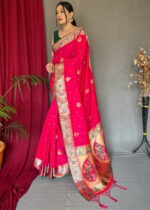 Electric Pink Paithani Silk Saree