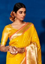 Golden Poppy Paithani Silk Saree