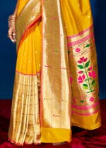 Golden Poppy Paithani Silk Saree