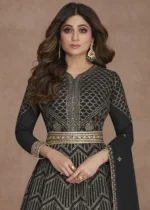 Graphite Black Georgette Anarkali Gown