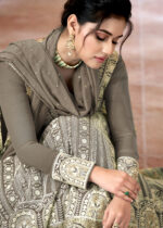 Gray Georgette Anarkali Gown