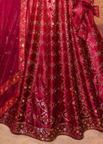 Magenta Velvet Lehenga Choli