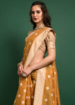 Mustard Yellow Lucknowi Chikankari Saree