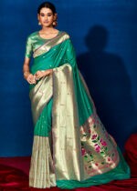 Opal Green Paithani Silk Saree