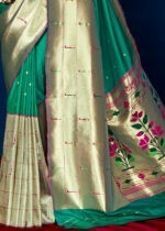 Opal Green Paithani Silk Saree