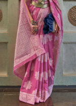 Orchid Purple Lucknowi Chikankari Saree