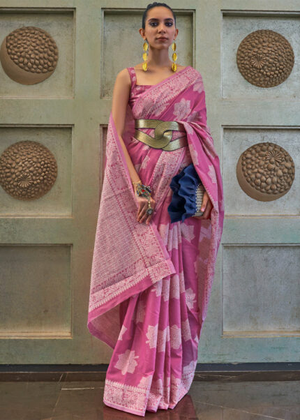 Orchid Purple Lucknowi Chikankari Saree