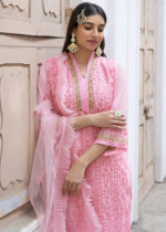 Pink Embroidered Georgette Suit