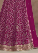 Rose Garnet Georgette Anarkali Gown