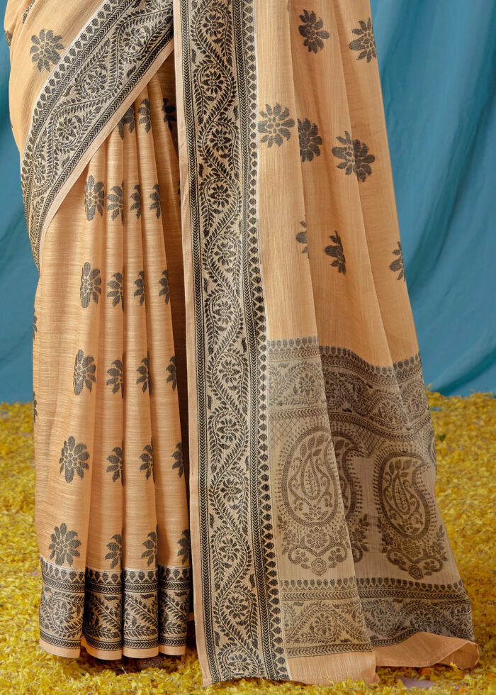 Safari Beige Lucknowi Chikankari Saree