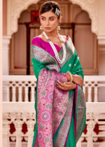 Viridian Green Soft Silk Banarasi Saree