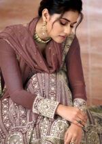 Walnut Brown Georgette Anarkali Gown