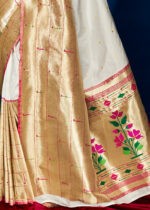 White Paithani Silk Saree