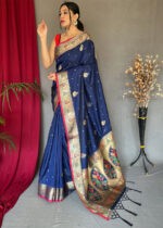 Yankees Blue Paithani Silk Saree