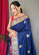 Yankees Blue Paithani Silk Saree