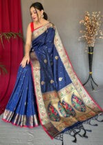 Yankees Blue Paithani Silk Saree