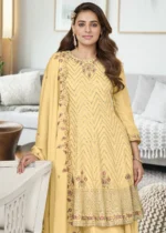 Yellow Embroidery Palazzo Suit