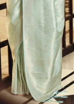 Aqua Blue Kanjivaram Silk Saree