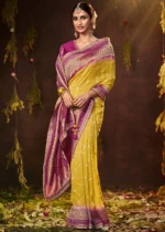 Aureolin Yellow Banarasi Saree