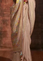 Beige Banarasi Silk Saree