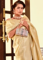 Golden Beige Kanjivaram Silk Saree