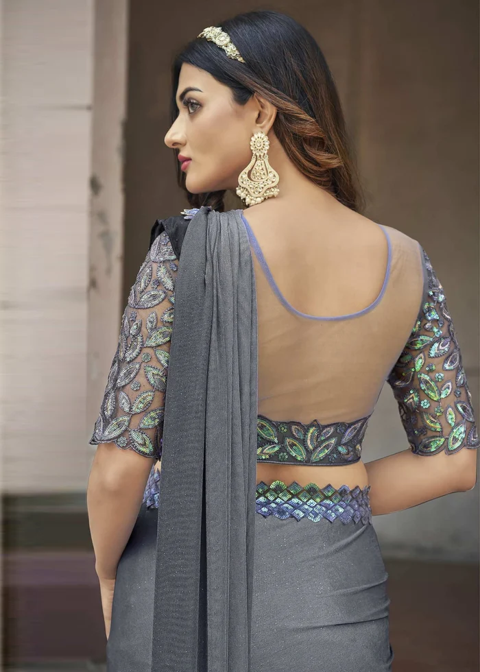 Gray Ready to Wear Saree