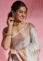 Light Gray Cotton Saree