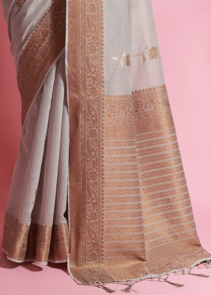 Light Gray Cotton Saree