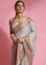 Light Gray Cotton Saree