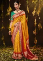 Marigold Orange Banarasi Saree