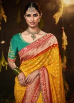 Marigold Orange Banarasi Saree