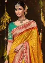 Marigold Orange Banarasi Saree