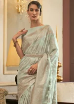 Mint Green Cotton Silk Saree