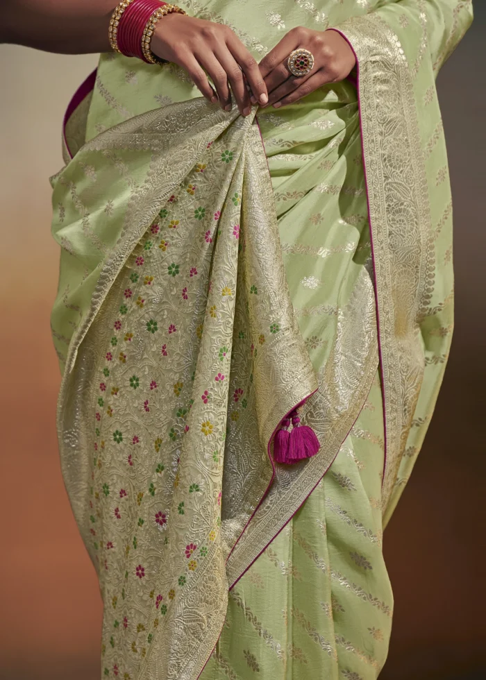 Mint Green Dola Silk Saree