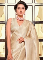 Off White Kanjivaram Silk Saree