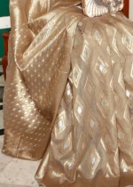 Safari Beige Woven Cotton Silk Saree