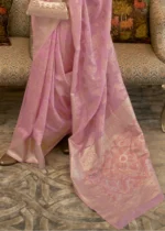 Vivid Pink Cotton Silk Saree