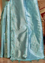 Aqua Blue Kanjivaram Saree