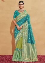 Blue & Green Banarasi Saree