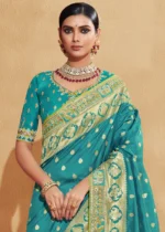 Blue & Green Banarasi Saree