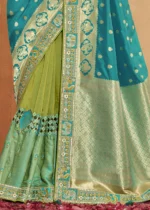 Blue & Green Banarasi Saree