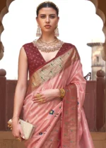 Blush Peach Paithani Silk Saree