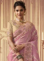 Blush Pink Banarasi Saree