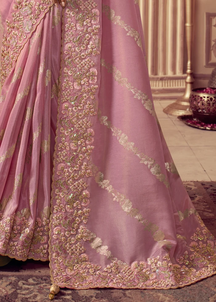 Blush Pink Banarasi Saree