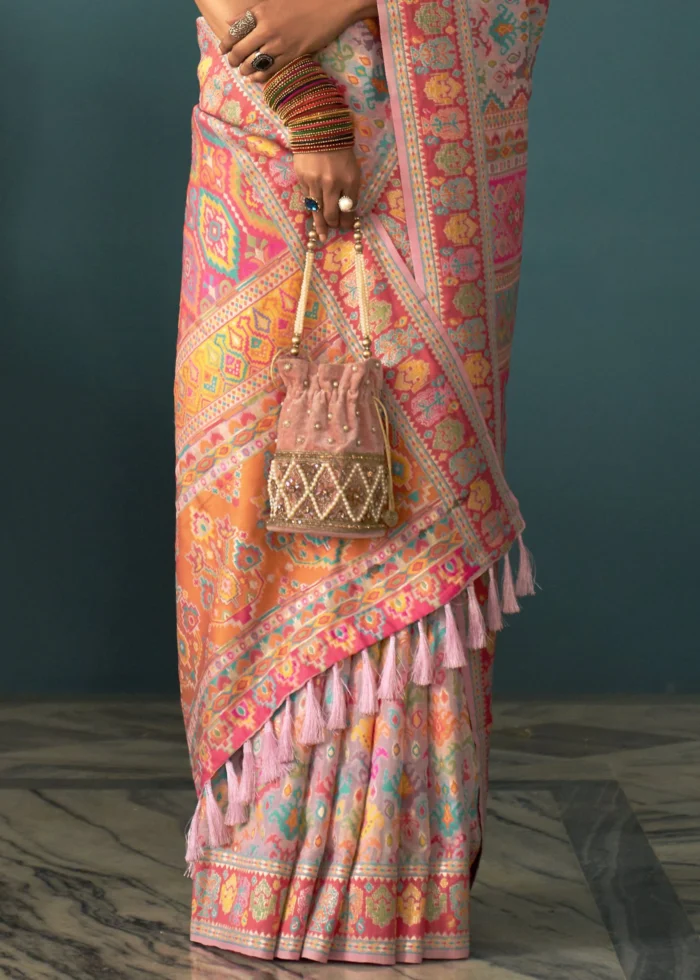 Blush Pink Kashmiri Jamawar Saree