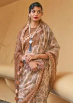 Brown Cotton Saree